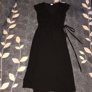 J. Crew Black Jersey Wrap Dress